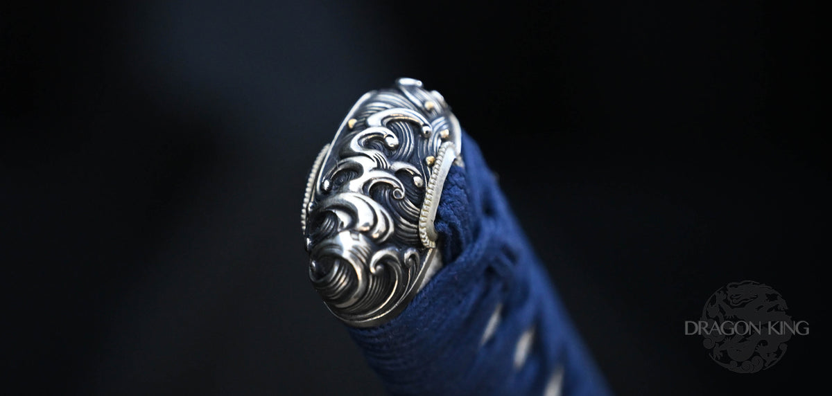 Sea Wave Folded Steel Katana
